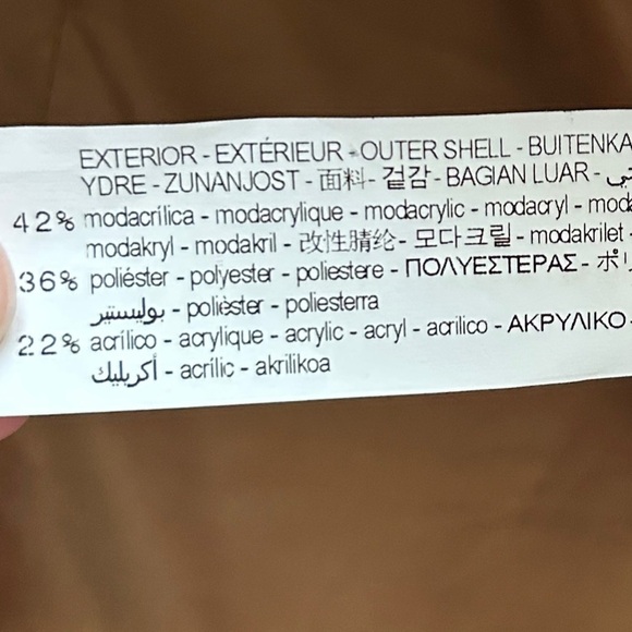 Zara TRF Collection Brown Teddy Fluffy Faux Fur Black Button Down Coat Size XS - Picture 7 of 9